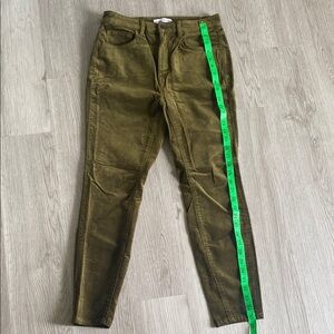 Trendy Olive Corduroy Trousers
